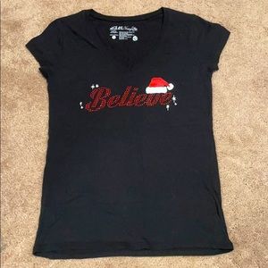 Believe Santa V-neck shirt